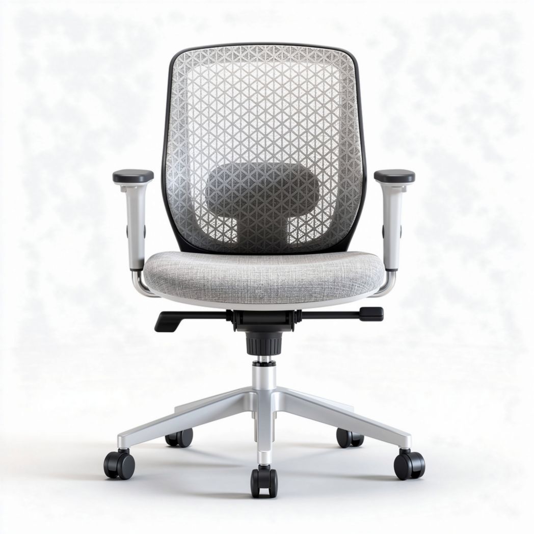 Mesh office chair with adjustable height ergonomic design gray color 60 x 60 x 100cm