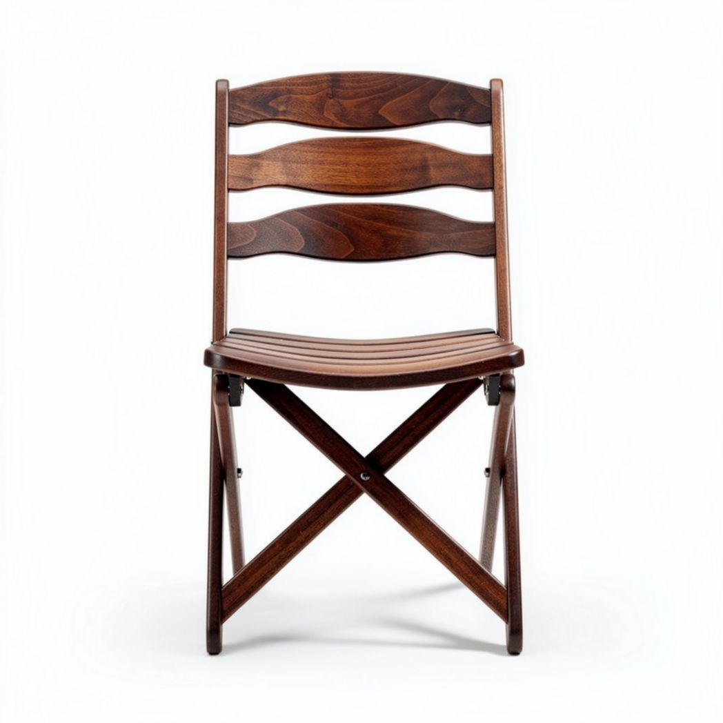 Wooden folding chair with slatted backrest for indoor and outdoor use 45 x 45 x 80cm